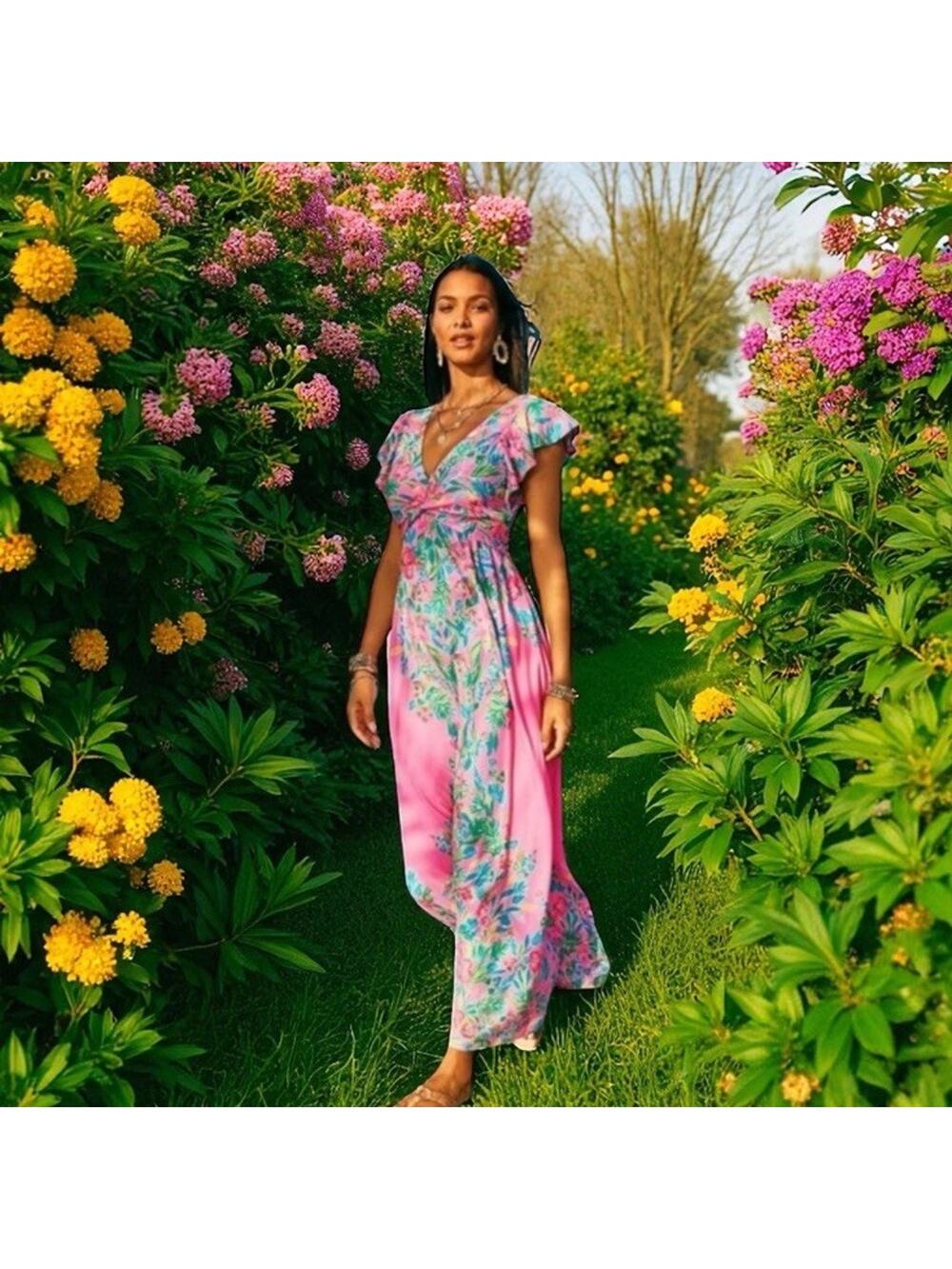 Lilly Pulitzer Verona Maxi Dress Havana Pink Casa Jaguar Size 4 Coastal Chic